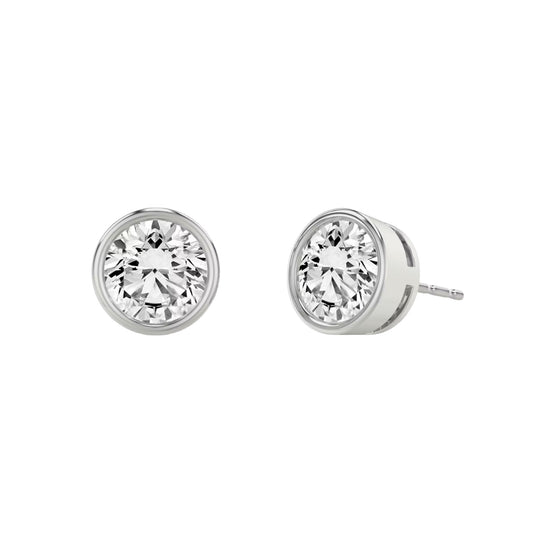 Bezel Solitaire Earrings
