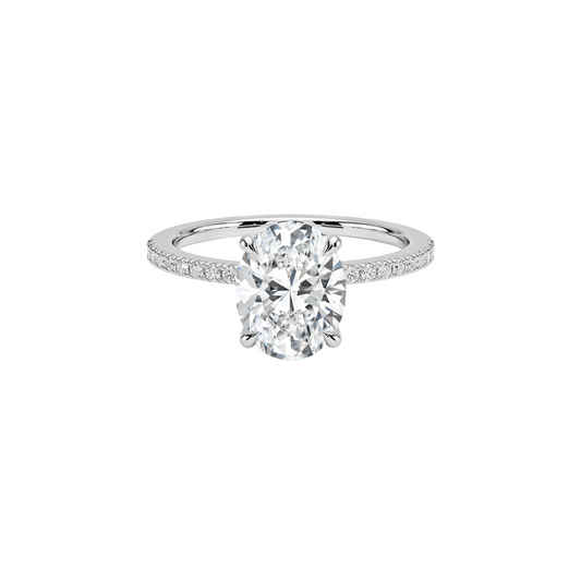 Oval Solitaire with Diamond Band 2ct