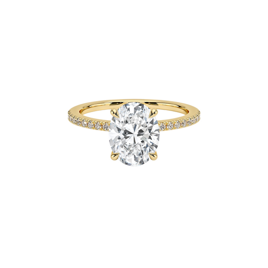 Oval Solitaire with Diamond Band 2ct