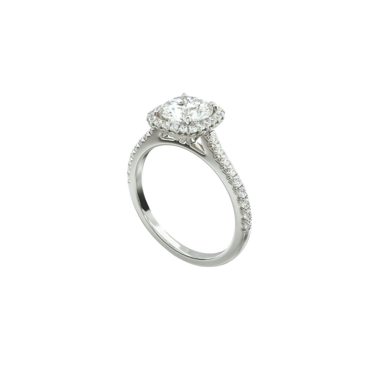 Halo Cushion Outline Pavé