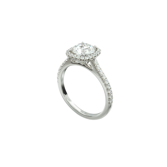 Halo Cushion Outline Pavé