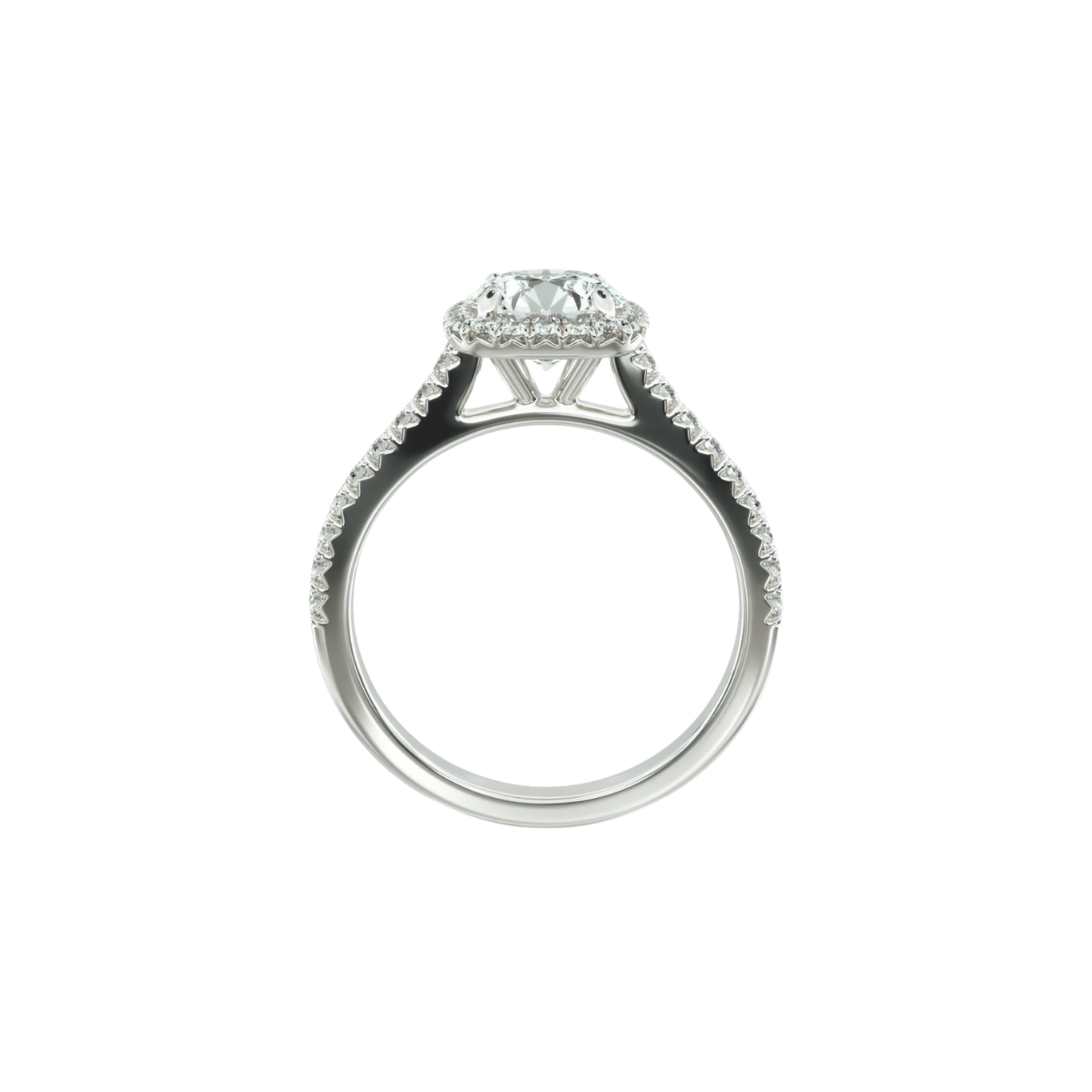 Halo Cushion Outline Pavé