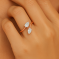 Load image into Gallery viewer, Wrap Around Two-Stone Pear-Cut Diamond Ring