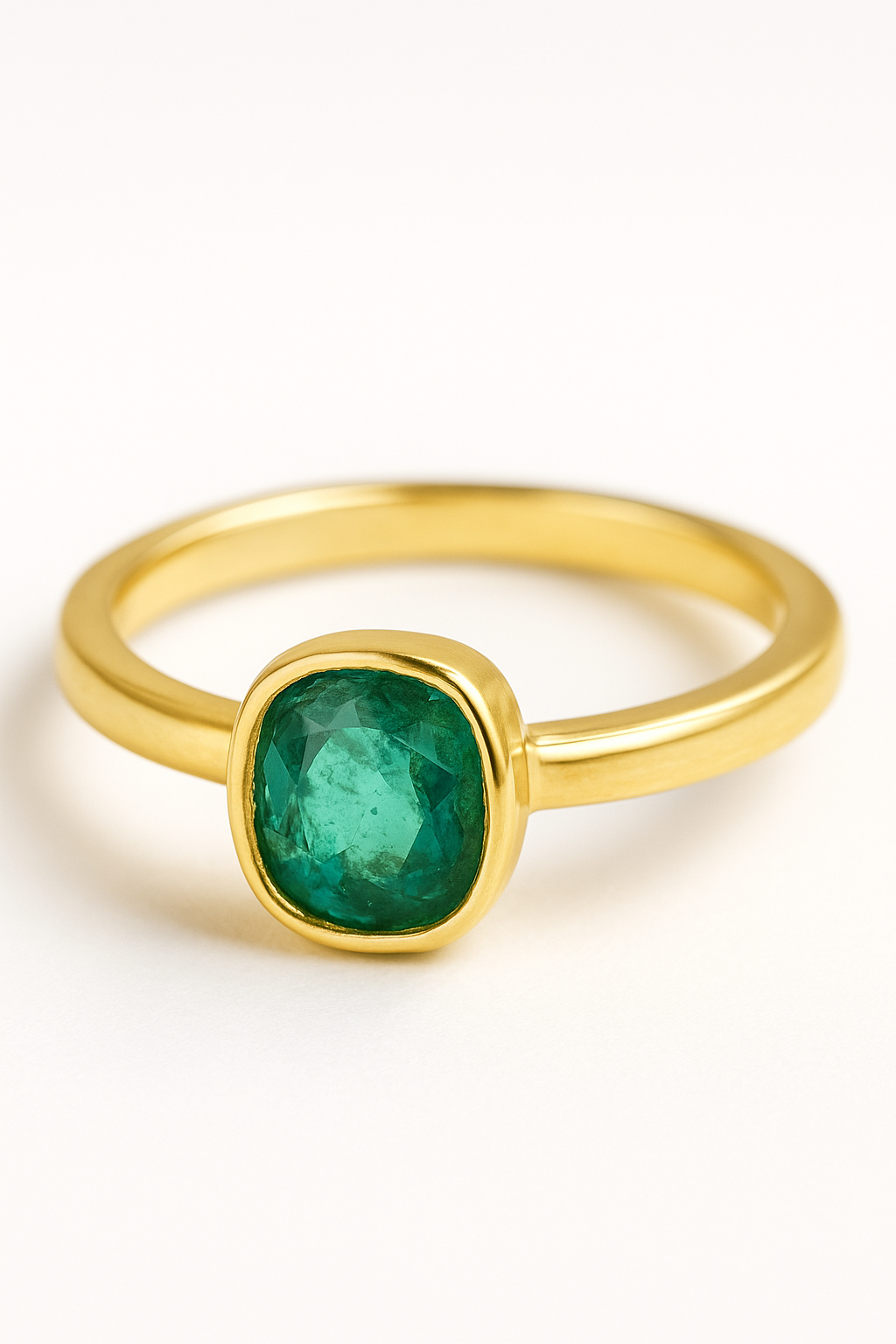 Oval Emerald Bezel Ring