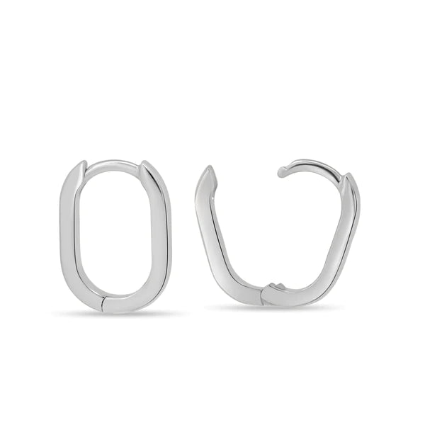Elongated Oval Hoop Earrings