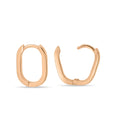 Load image into Gallery viewer, Elongated Oval Hoop Earrings