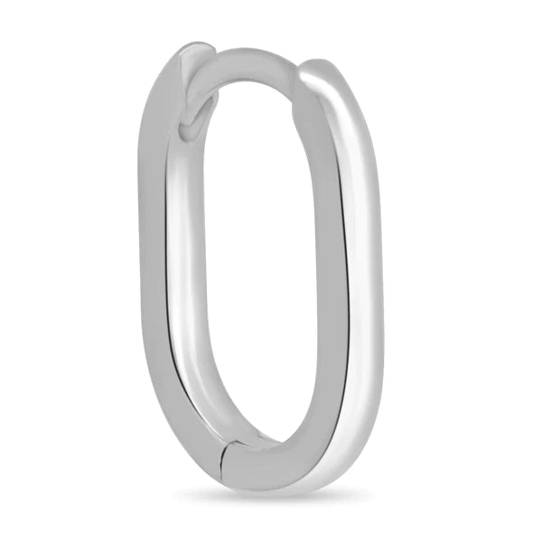 Elongated Oval Hoop Earrings