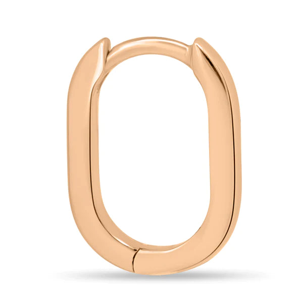 Elongated Oval Hoop Earrings