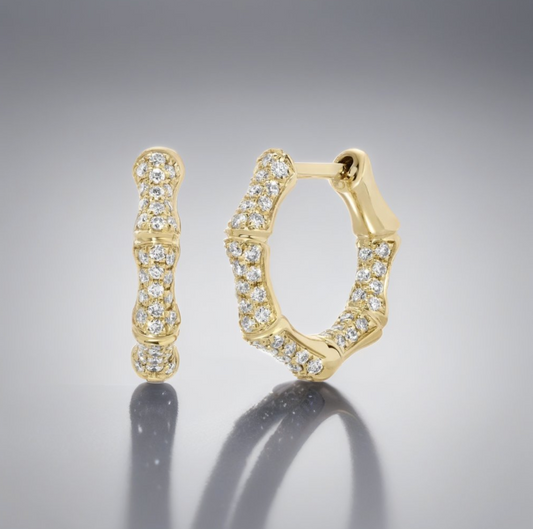 Diamond Bamboo Harmony Earrings