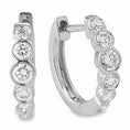 Load image into Gallery viewer, Bezeled Diamond Huggies