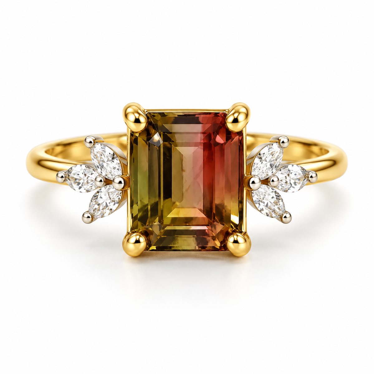 Natural 5.90 ct Watermelon Tourmaline Ring