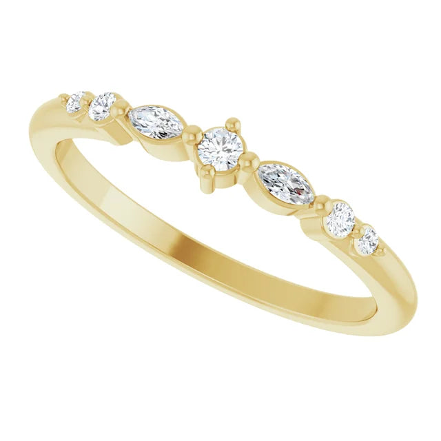 Marquise Stackable Gold Ring