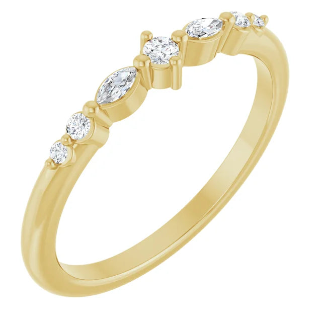 Marquise Stackable Gold Ring