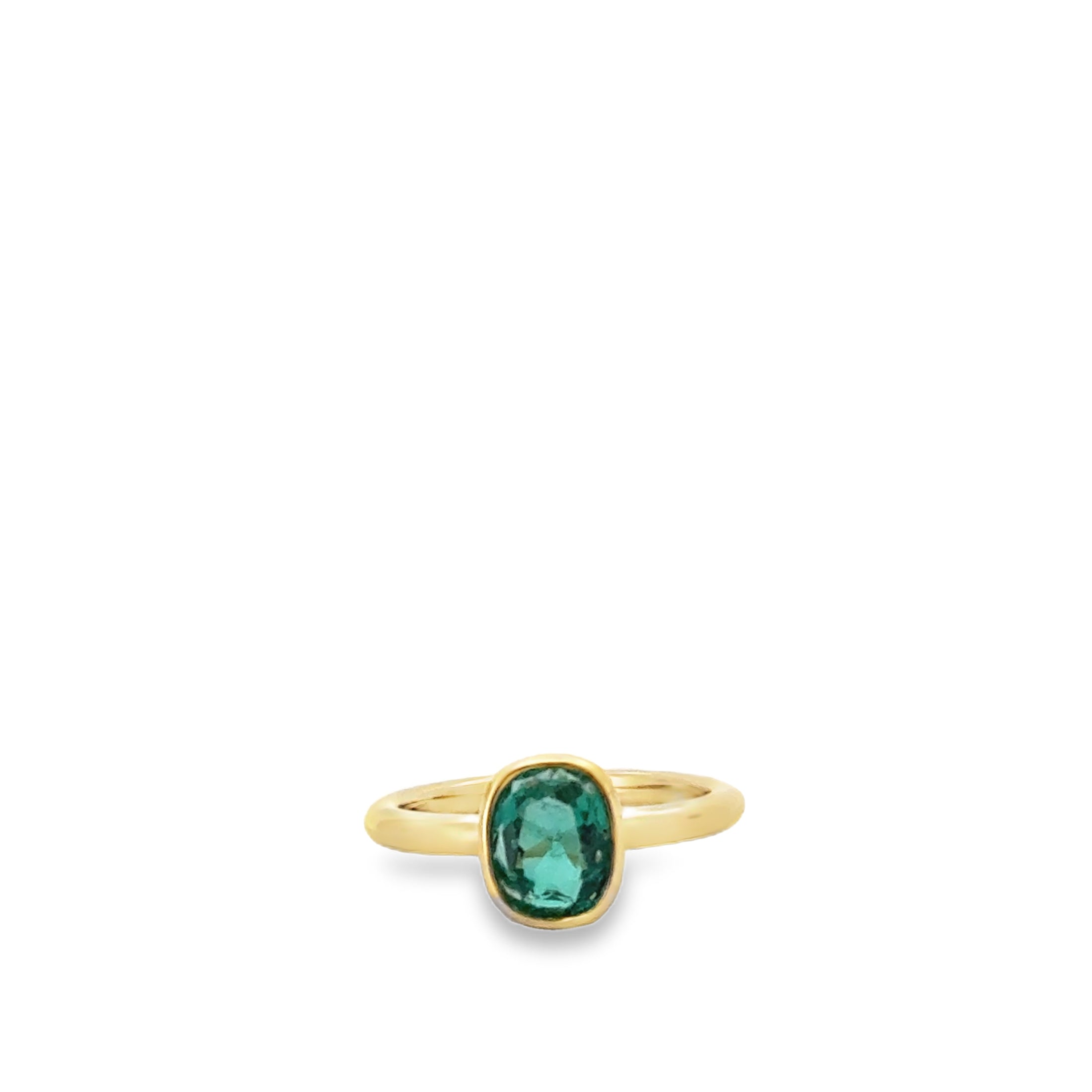 Oval Emerald Bezel Ring