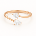 Charger l'image dans la visionneuse de la galerie, Wrap Around Two-Stone Pear-Cut Diamond Ring
