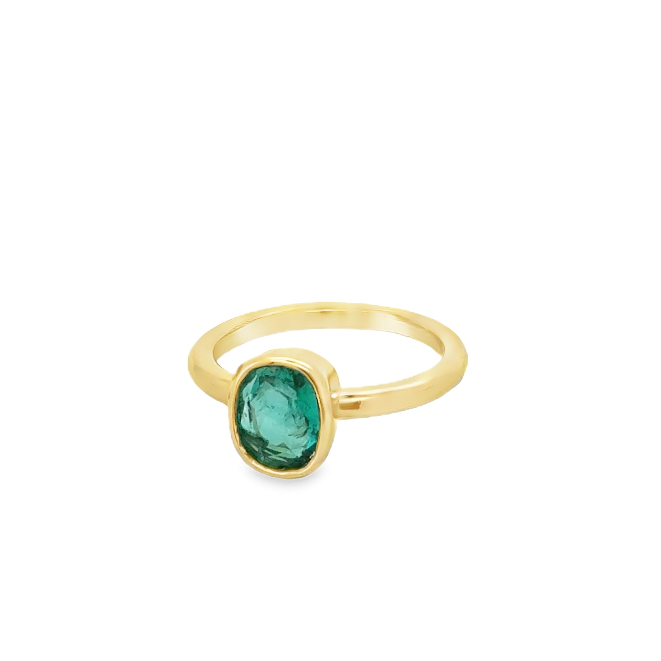 Oval Emerald Bezel Ring