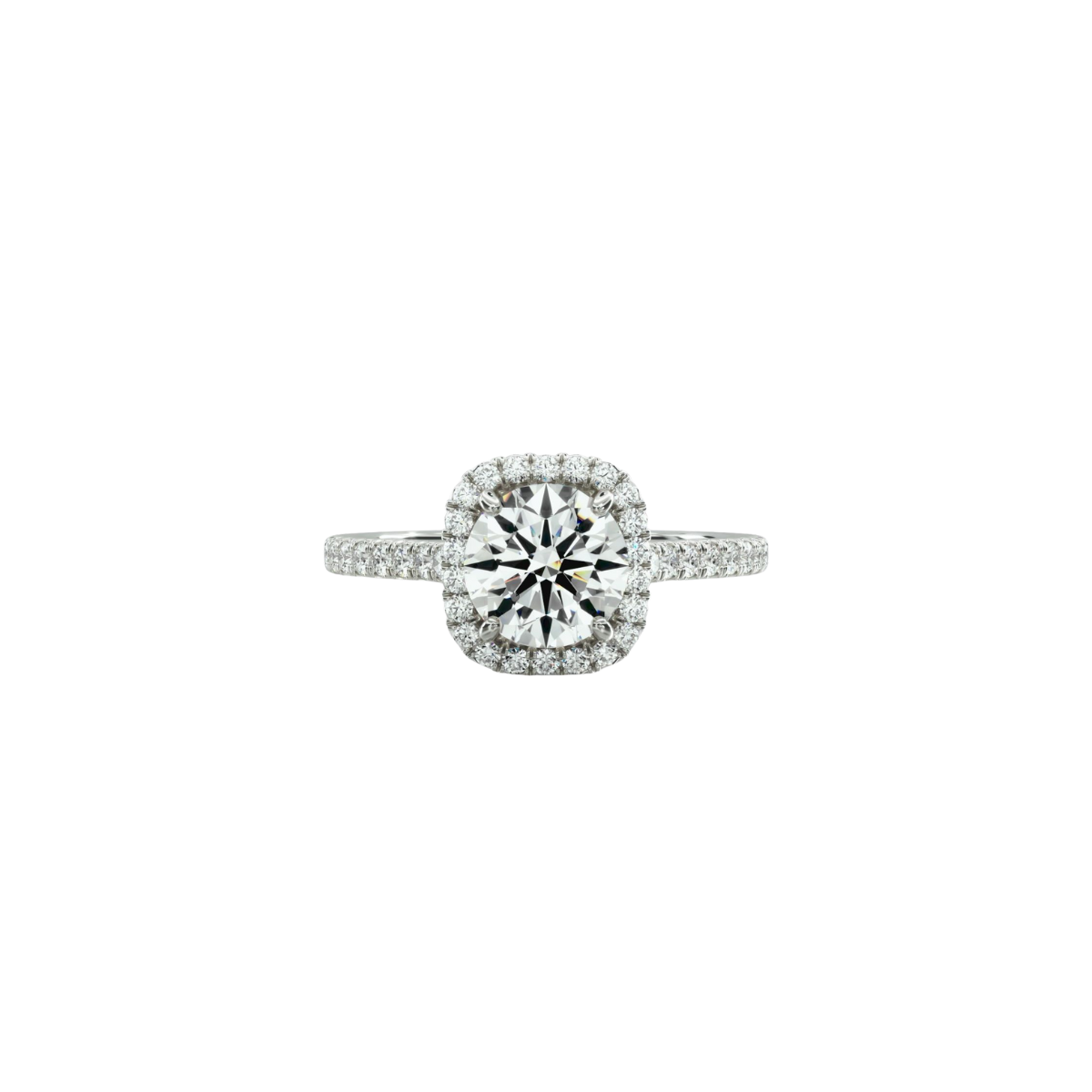 Halo Cushion Outline Pavé