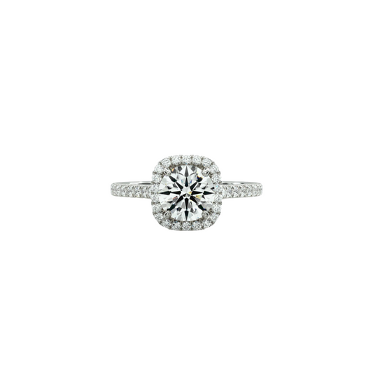 Halo Cushion Outline Pavé