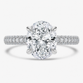 Charger l'image dans la visionneuse de la galerie, Oval-Cut Lab Grown Diamond Pavé Engagement Ring
