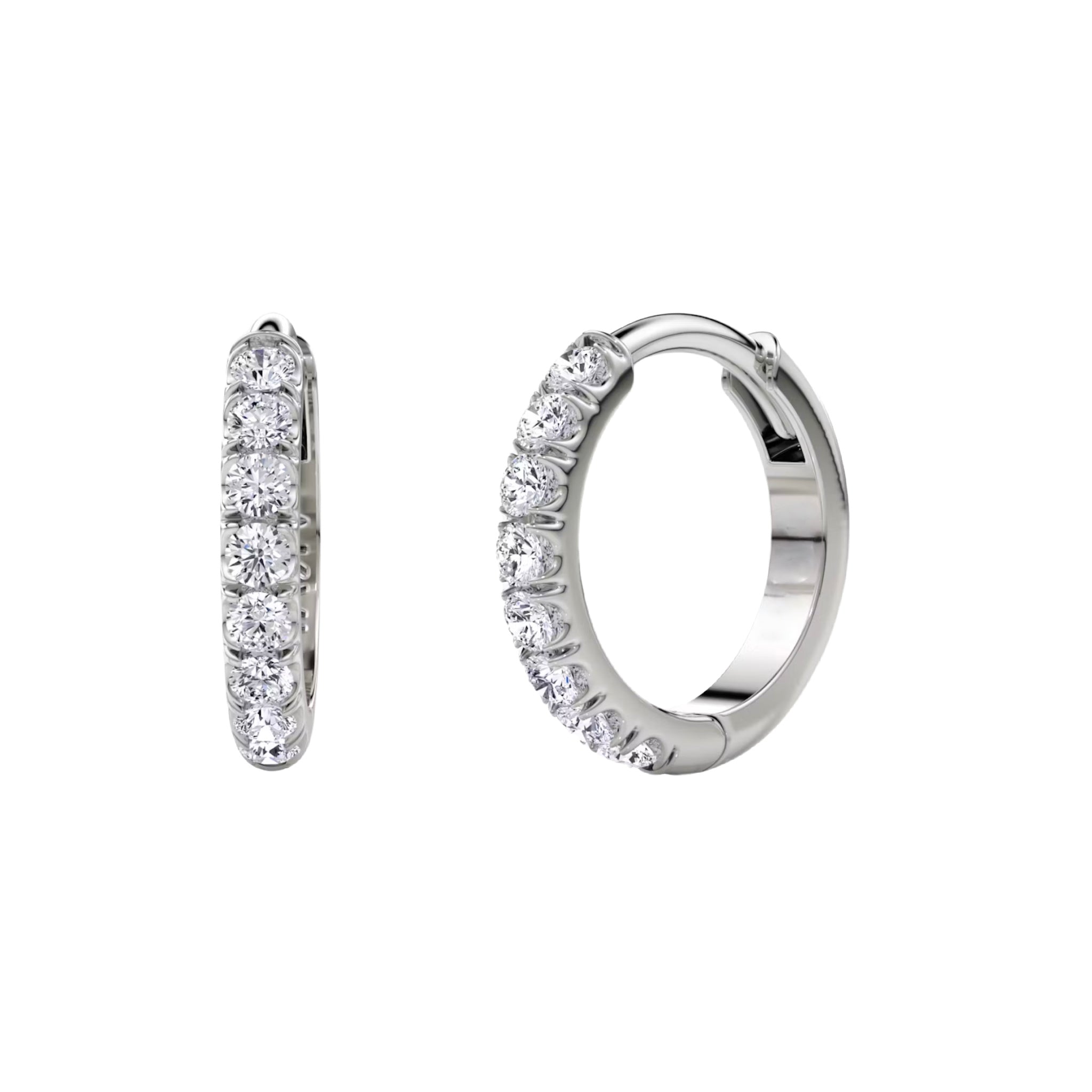 Boucles d'oreilles Huggie en diamant