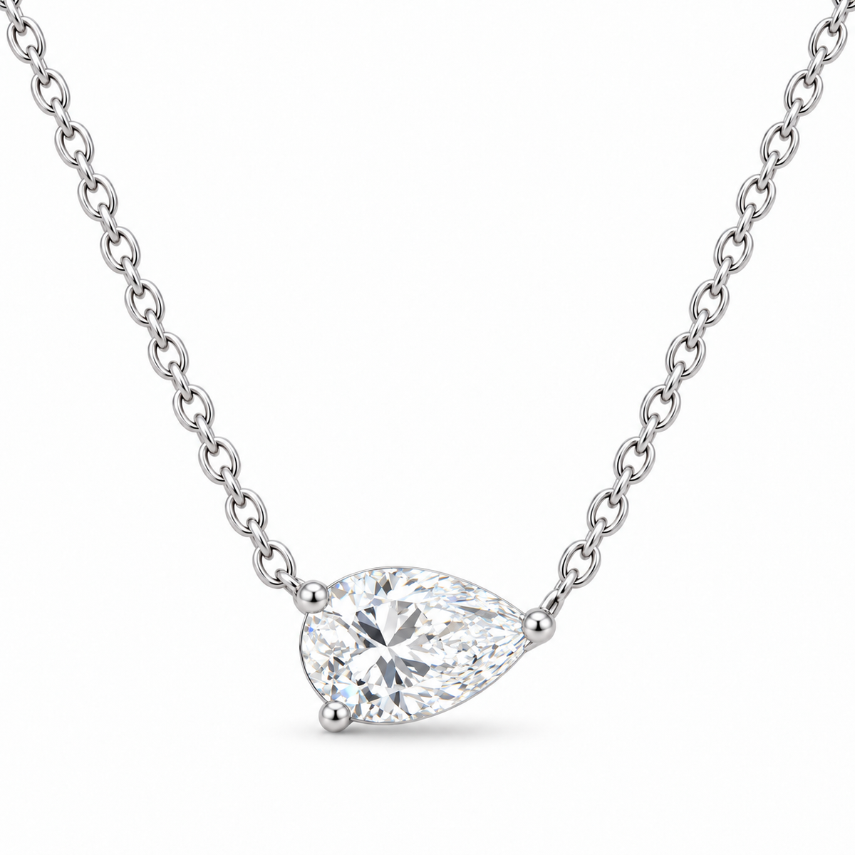 Pear Lab-Grown Diamond Solitaire Necklace