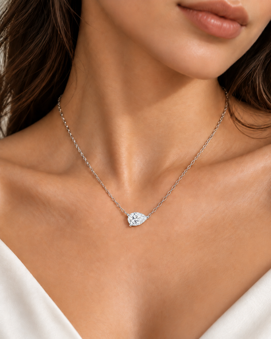 Pear Lab-Grown Diamond Solitaire Necklace