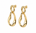 Charger l'image dans la visionneuse de la galerie, 14K Italian Yellow Gold Sculptural Drop Earrings
