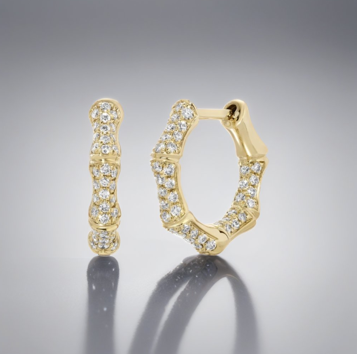 Diamond Bamboo Harmony Earrings